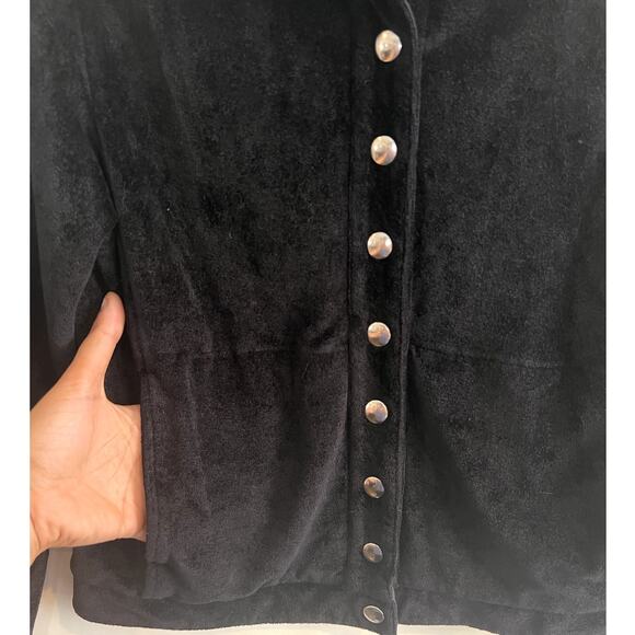 Alexa Chung | Women's Velvety Snap Button Collared Jacket Black Size UK 6 US 0 - Picture 6 of 8